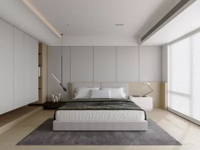 Bedroom interior scenes 3D model 7