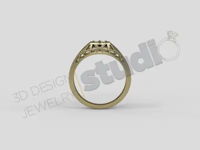  Vintage style ring 3d model 3D print model