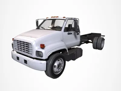 GMC Truck with independent Chassis Low-poly 3D model