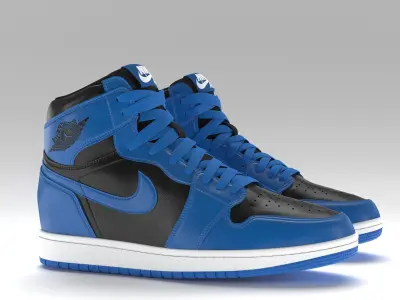 Jordan 1 Retro High Blue and Black  PBR Low-poly 3D model