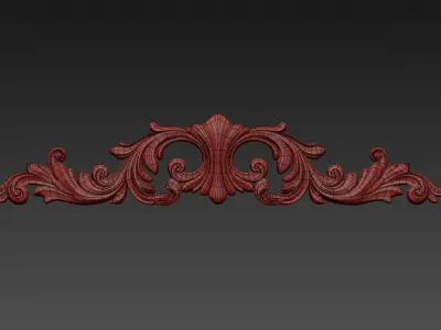 Carved decor horizontal 3D model purchase