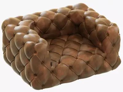 Restoration Hardware Soho Tufted Leather Chair 3D model