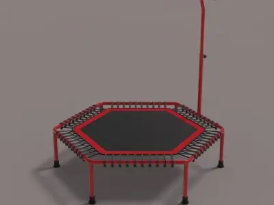 Trampoline for fitness classes 3D model
