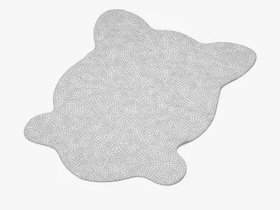 Plush Mongolian Sheepskin rug 3D model