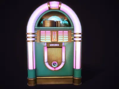 Jukebox retro Low-poly 3D model