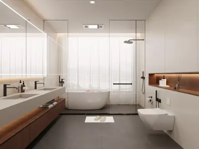 Minimal Modern Bathroom 3D model