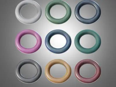 collection 9 colors sports round wrist hand trainer da1 Low-poly 3D model