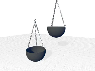 Benally Iron Hanging Planter Set 3D model