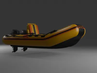 Inflatable Kayak Low-poly 3D model