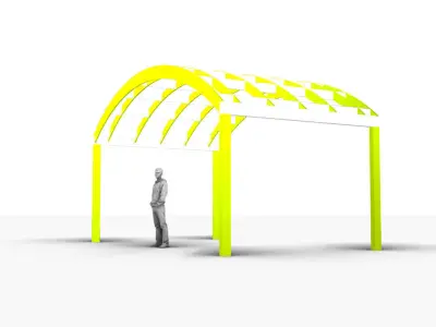 Arched Interlocking Structure Architectural Stand Alone  3D model