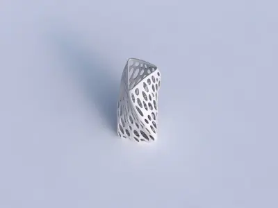 Vase twist curved tipping triangle with smooth organic lattice 3D print model