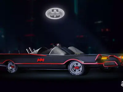 B3DSERK Batmobile Adam West Sculpture Tested for 3D printing 3D print model