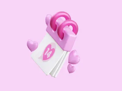 Cartoon Valentine Date 3D Illustration Low-poly 3D model