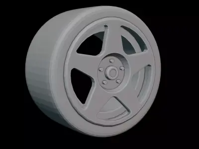 Touring RC Car Sport Rally Wheel 3D print model
