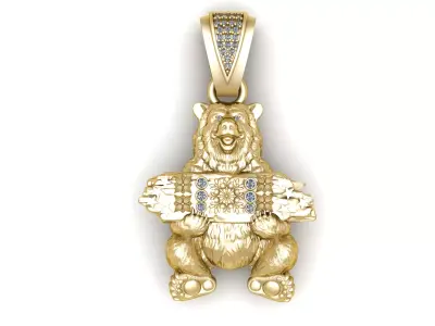POLAR BEAR ANIMAL PENDANT 3D PRINTABLE MODEL  3D print model