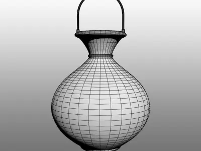 Painted-flower Lantern 3D model