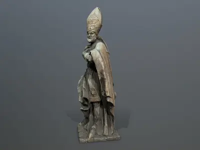 Man Statue Low-poly 3D model