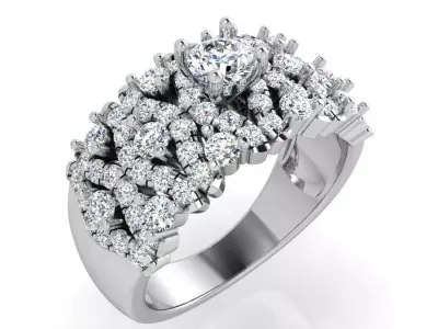 Peg Setting Diamond Band Ring 3572 3D print model