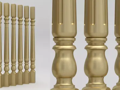 Carved Baluster 3D model buy