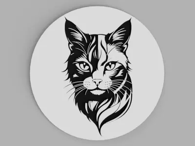 Cat Head another 2 Coasters Free 3D print model