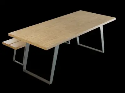 Dining Table Set-06 Low-poly 3D model