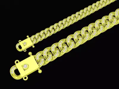 Luxury Cuban Link Bracelet with Box Clasp  4125 3D print model