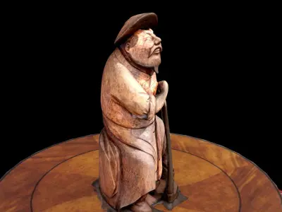 Chinese bamboo carving figure  3D model