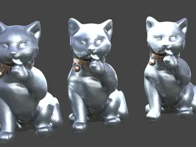 Cat Statue 4 3D model