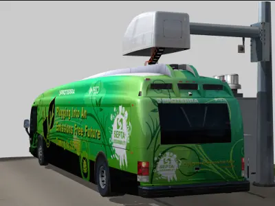 Proterra electric 40 Foot bus SEPTA green livery Low-poly 3D model