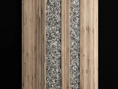 Wall Wood pebble decor n1 3D model
