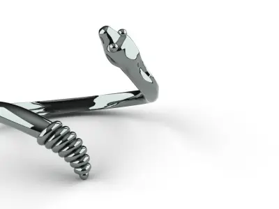 Snake Cuff Bracelet Mens Ladies Jewelry 3D print model