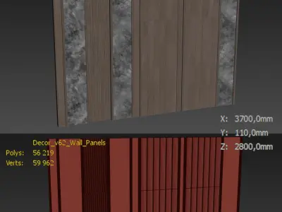 Decorative V62 Wall Panels 3D model