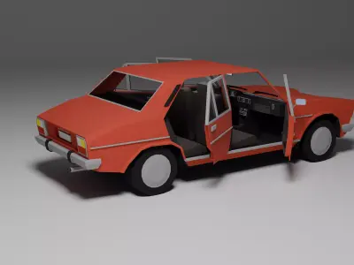Low Poly 1970s Family Sedan 3D Model Free Download Car02 Free low-poly 3D model