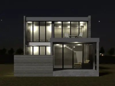 Resort house type B with 3D-printing wall 3D model