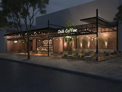  Brick coffee shop 3D model