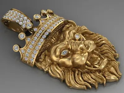 king lion pendant 3D print model