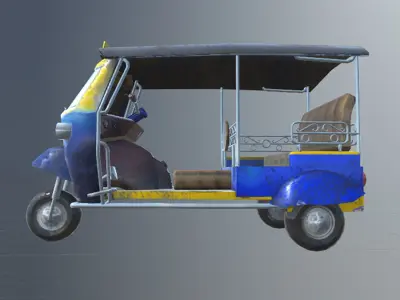 Tuk Tuk three wheelers taxi car Low-poly 3D model