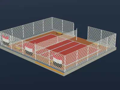 Volleyball Stadium - Egypt Low-poly 3D model
