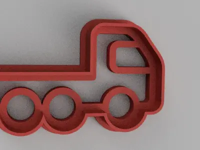 SET 5 COOKIE CUTTER 3D print model truck car wheel 3D print model