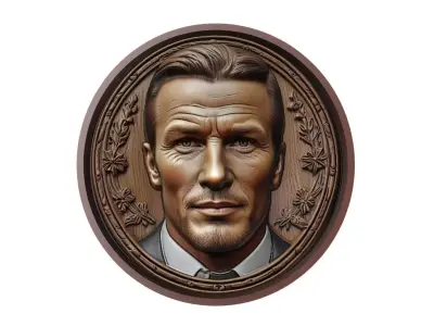 David Beckham Footballer Medallion 3D print model