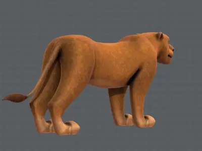 Lion V01 Low-poly 3D model
