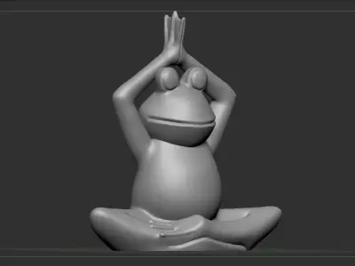 Funny frog yoga 3D print model