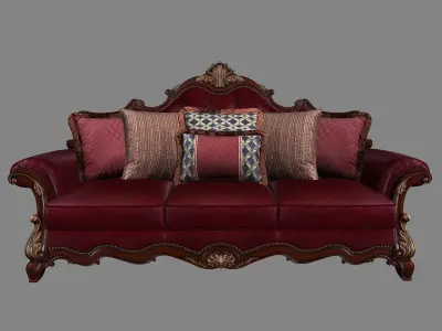 Large Classic Sofa Photorealistic VR AR 3D model