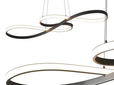 LED Pendant Light 75cm Acrylic Dimmable Low-poly 3D model