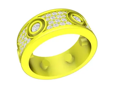 A7041 Luxury Korean Style Diamond Women Ring 3D print model