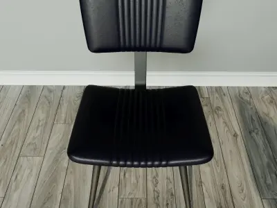 Table with leather chairs 3D model