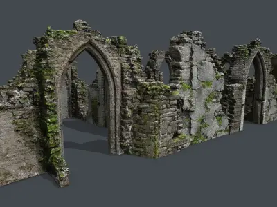 Ruin Gate Low-poly 3D model