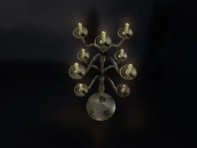 Candle Stand 04 Low-poly 3D model