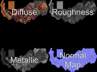 Totem Pole D Model Pack for Cultural and Artistic Renderings Low-poly 3D model