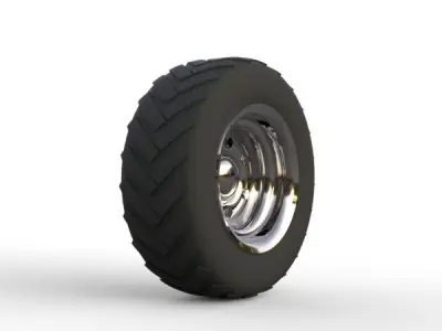 Wheel 3D model tire Low-poly 3D model